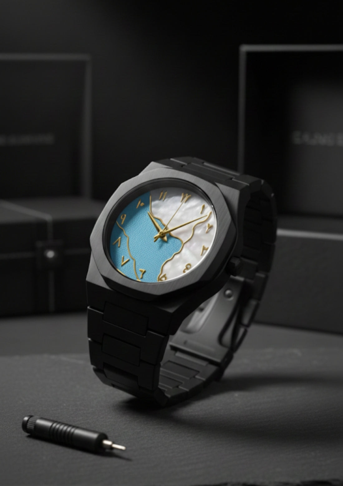 Blue/White Arabic Dial Watch